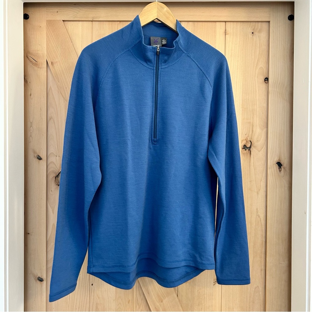 Men's Ibex 100% Merino Wool (Shak?) Half-Zip Pullover Sweater - made in USA
